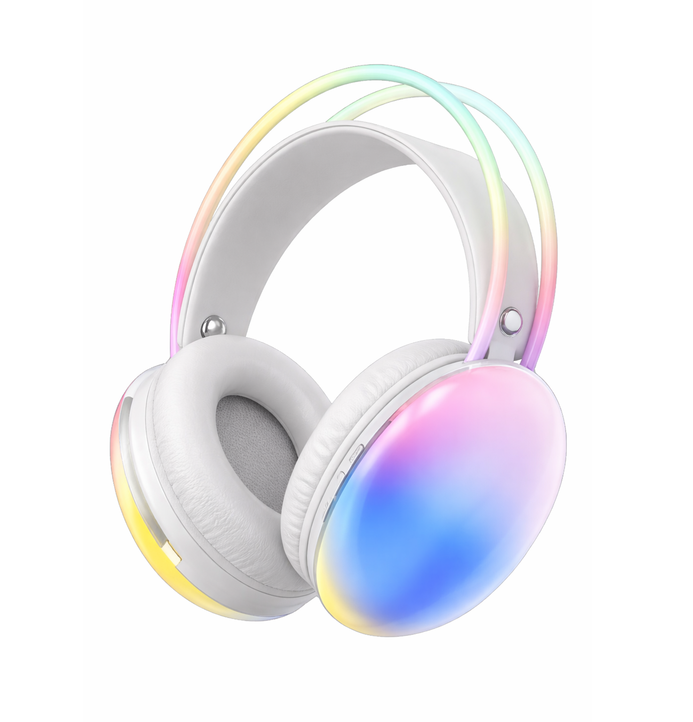 Наушники беспроводные накладные Welike WK-30 Bluetooth 5.3 с RGB-подсветкой White (36293630) Наушники беспроводные накладные Welike WK-30 Bluetooth 5.3 с RGB-подсветкой White (36293630)