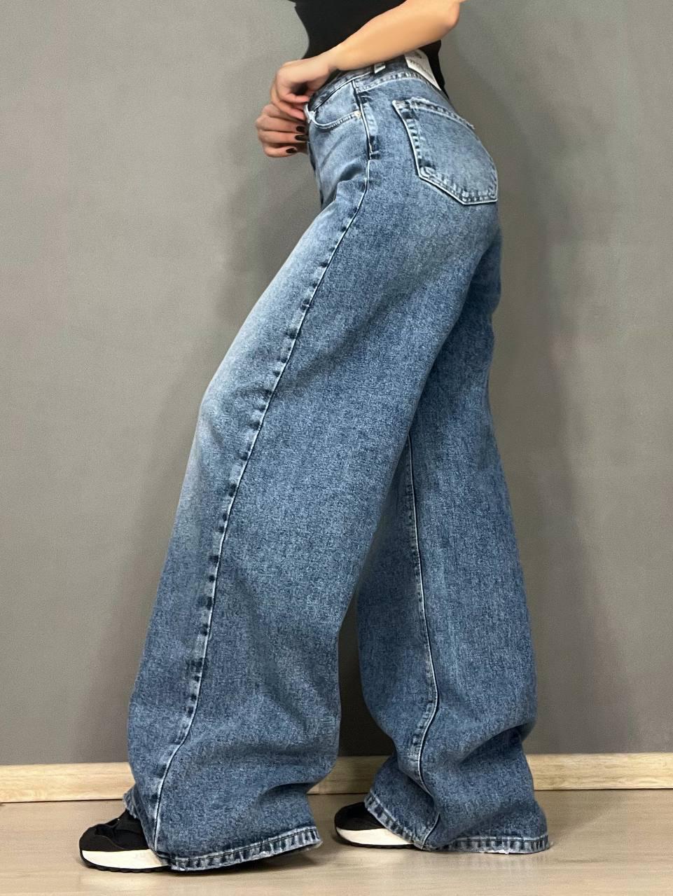 Джинси жіночі ZEO Basic 4635 WIDE LEG palazzo jeans висока посадка широкі довгі р. 40 Світло-синій (3671) - фото 5 Джинси жіночі ZEO Basic 4635 WIDE LEG palazzo jeans висока посадка широкі довгі р. 40 Світло-синій (3671) - фото 5