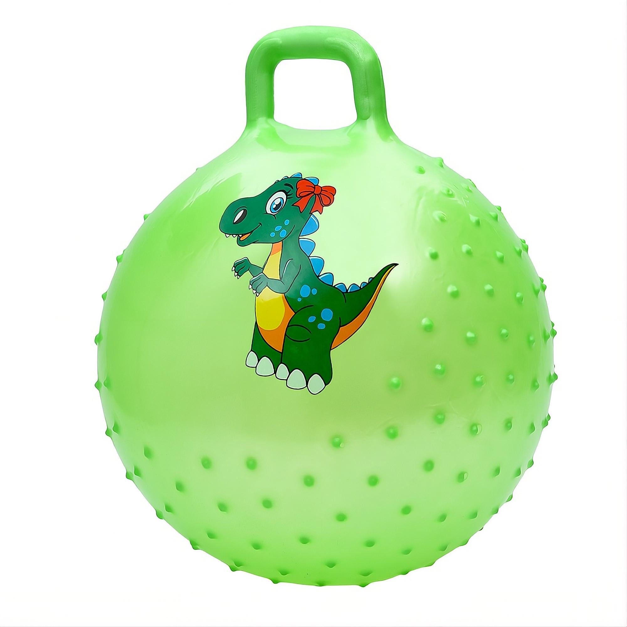 Фитнес мяч массажный MS 4857 с ручкой 45 см 350 г Зеленый (33754134)