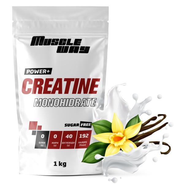 Креатин моногидрат MuscleWay Creatine Monohidrate 99,9% Sugar Free 200 порций 1 кг Ваниль (21-125-cre-mw-rs1.2)