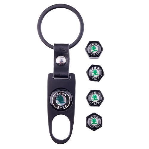 Колпачки на ниппель модельные с брелоком CN SKODA (00000063839)