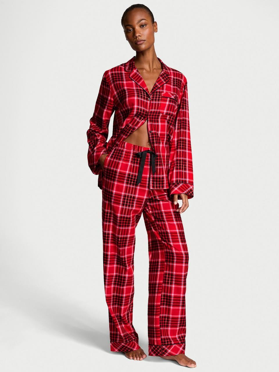 Пижама женская Victoria's Secret Flannel Pajama L Lovely Plaid (2656400001288)