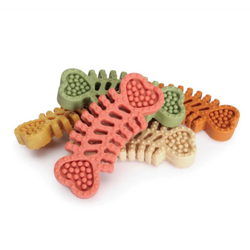 Лакомства для собак для дрессировки Camon Dental Snack рыбный скелет из сладкого картофеля 8 см Mix 90 г (2729946621) - фото 2