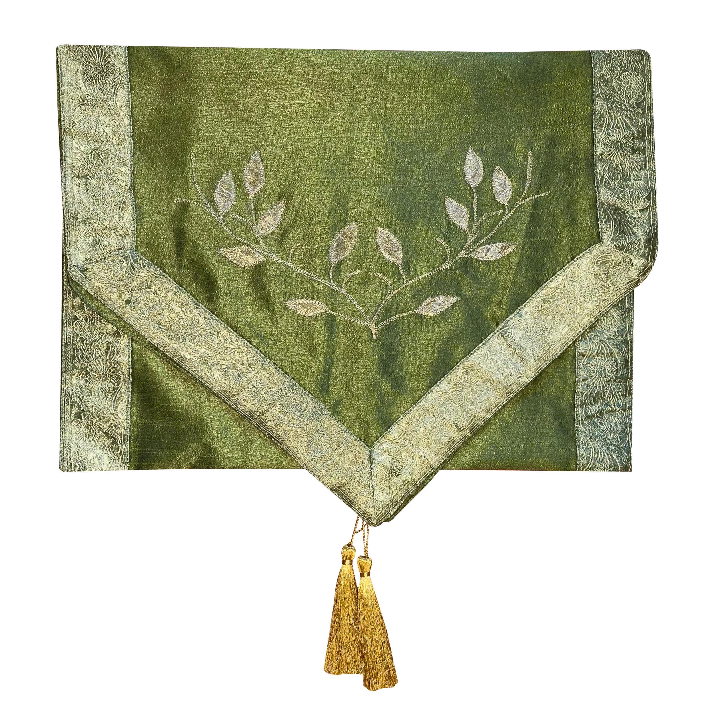 Раннер святковий Silk Route Зелений (1429)