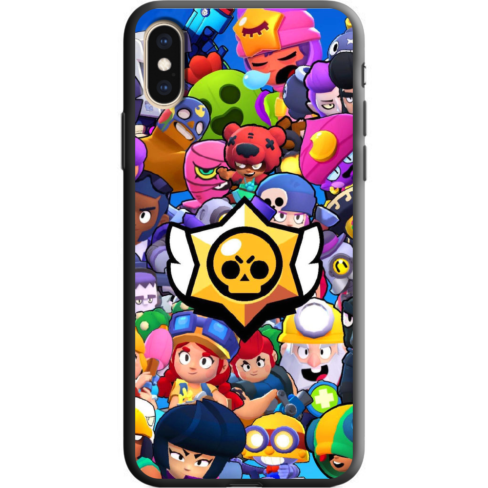 Чохол Boxface iPhone XS Max Brawl Stars Чорний силікон (35321-up2389-41771)