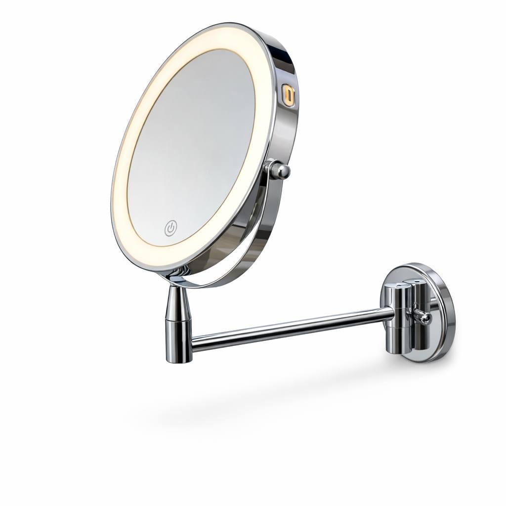 Косметическое зеркало настенное для макияжа и бритья с подсветкой LED/сенсорное (M1002)