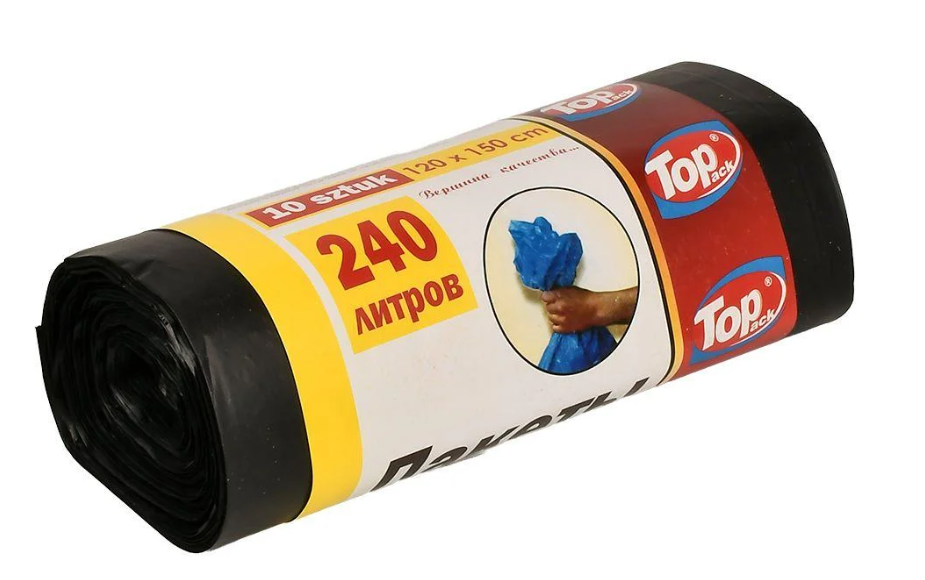 Пакеты для мусора сверхпрочные TOP PACK 240 л 10 шт. 100х150с м (TP4-103-9)