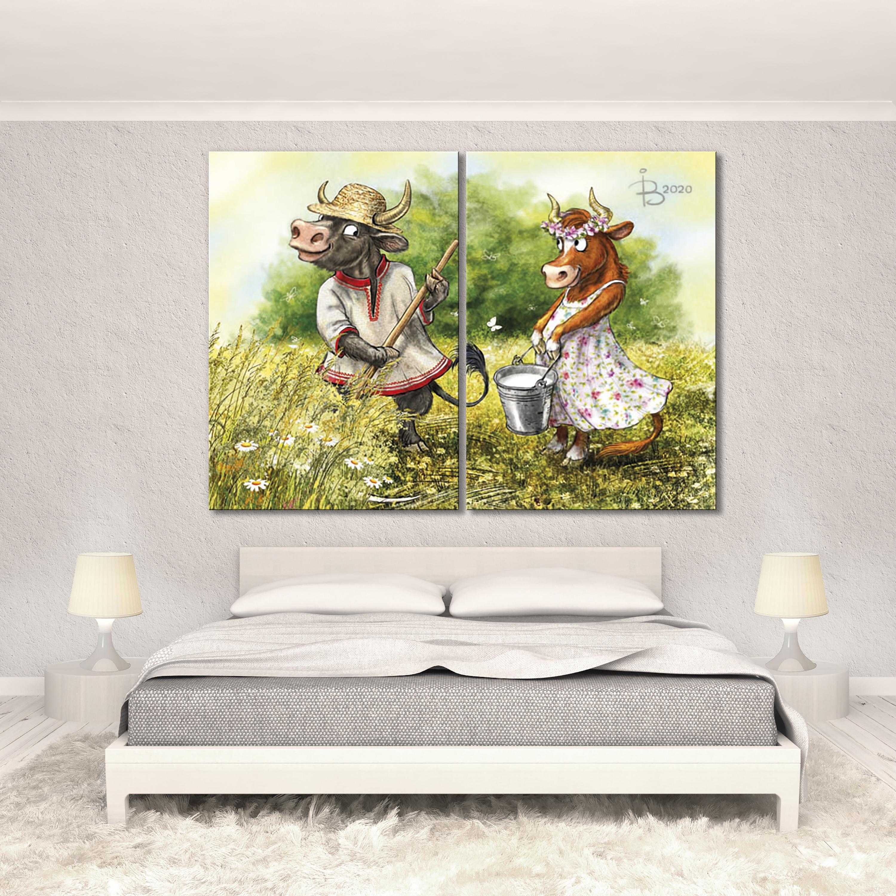 Модульная картина Глаза в глаза 2 модуля 50x75 см