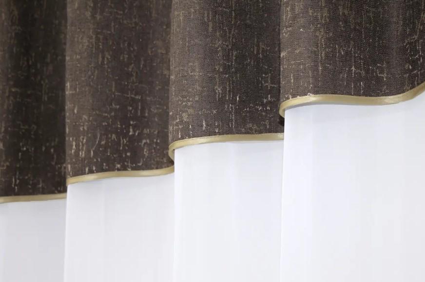 Занавеска кухонная шифон/лен 270х170 см Венге/Белый (047к) - фото 2 Занавеска кухонная шифон/лен 270х170 см Венге/Белый (047к) - фото 2