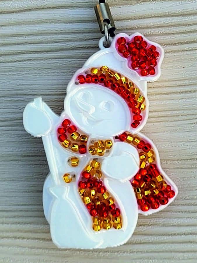 Набір для вишивання бісером BUTTERFLY прикраса-міні Сніговик (М316)