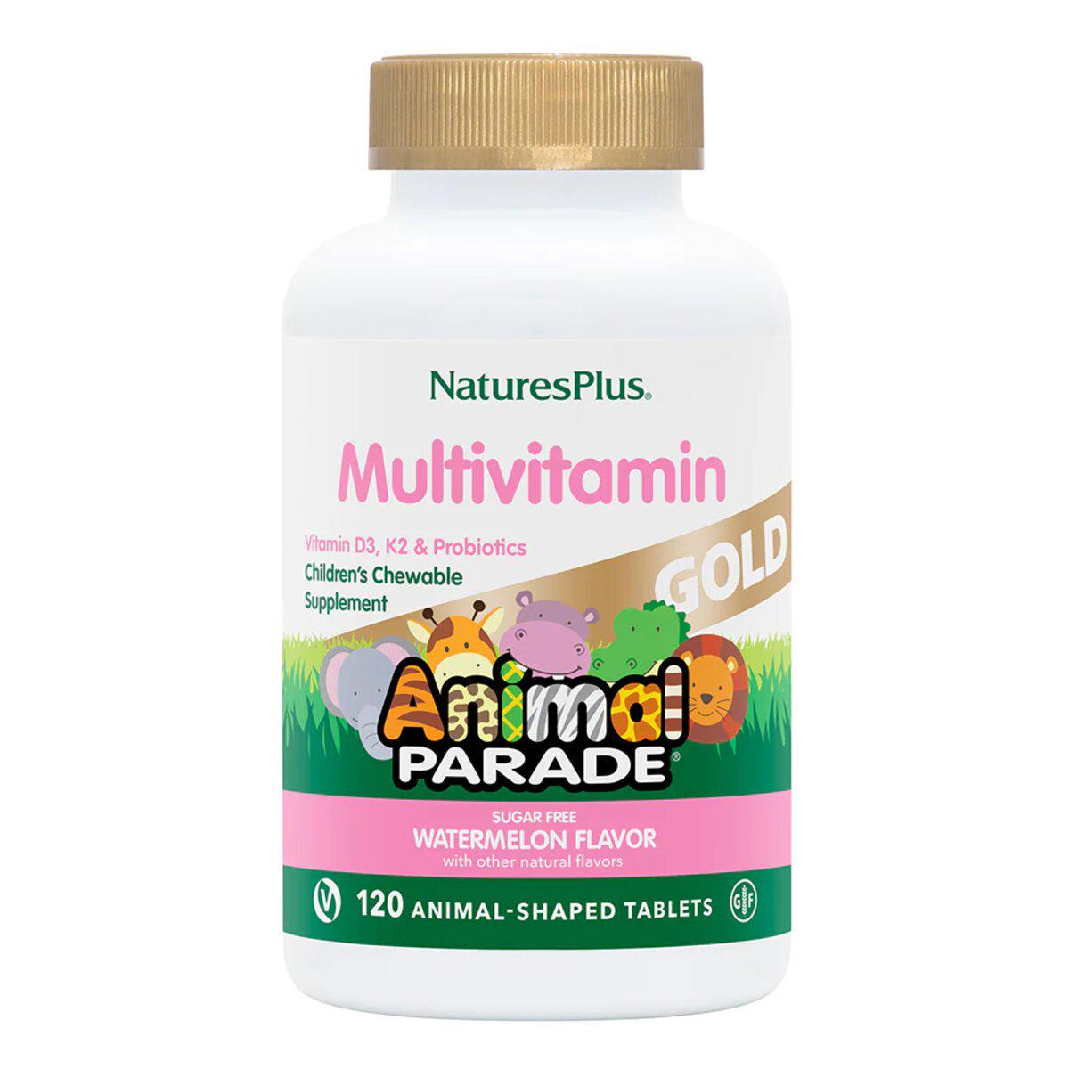 Мультивитамины Natures Plus Animal Parade Gold для детей вкус арбуза 120 жевательных таблеток