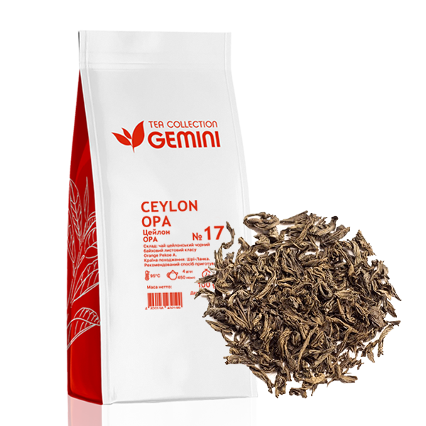 Чай листовий Gemini Цейлон ОРА №17 Ceylon OPA 100 г (493)