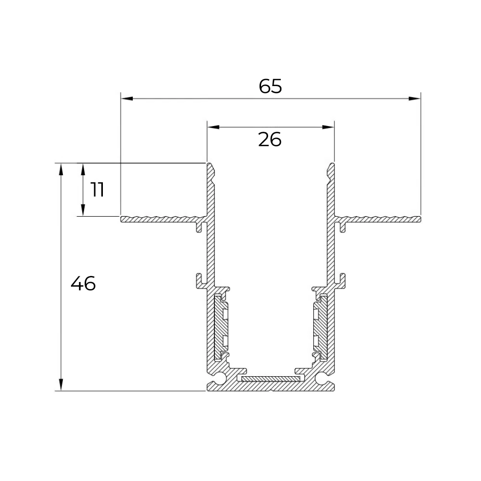 Шинопровід трековий магнітний Prolum M20 врізний для гіпсокартону R20 2 м 48V (28584891) - фото 2 Шинопровід трековий магнітний Prolum M20 врізний для гіпсокартону R20 2 м 48V (28584891) - фото 2