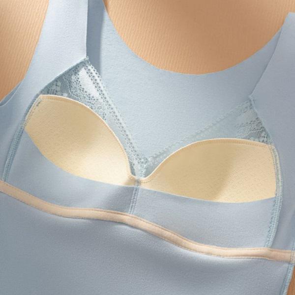 Майка жіноча C00394-1 еластична модель з вшитим бюсгалтером 2ХL Блакитний - фото 5