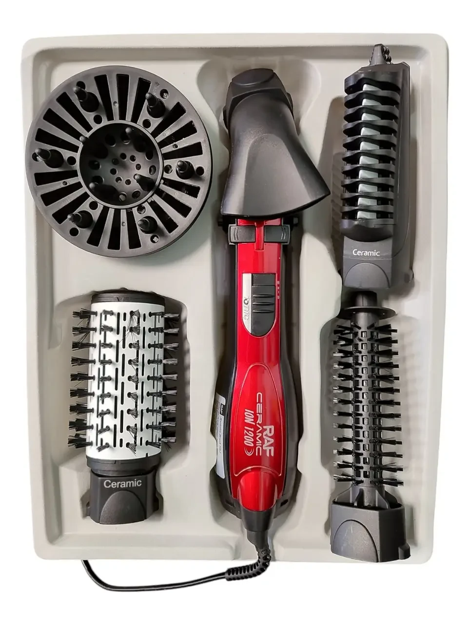 Фен-щітка для сушіння та укладання волосся RAF R.416 1200 Вт 5в1 з насадками (9767) - фото 2 Фен-щітка для сушіння та укладання волосся RAF R.416 1200 Вт 5в1 з насадками (9767) - фото 2