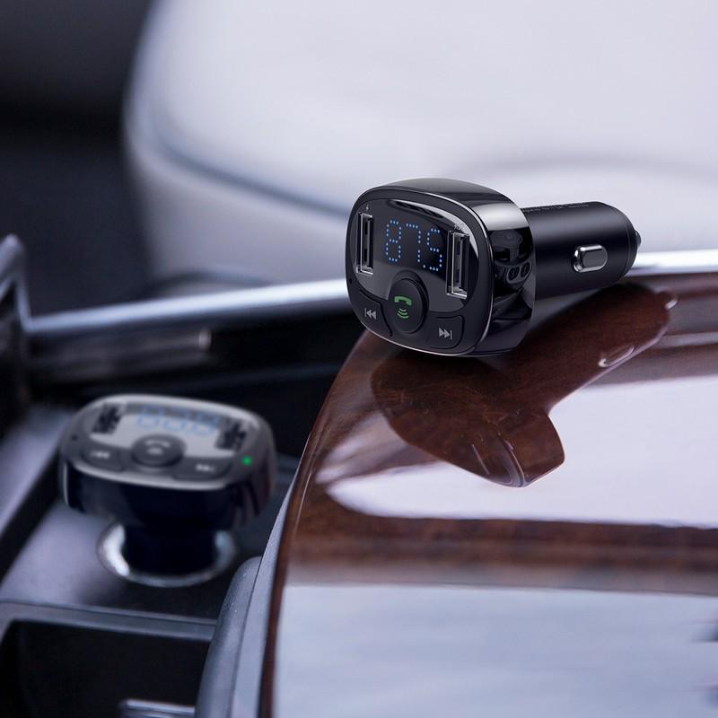 FM-трансмиттер Baseus T-Typed Bluetooth 2USB (CCTM-01) - фото 10