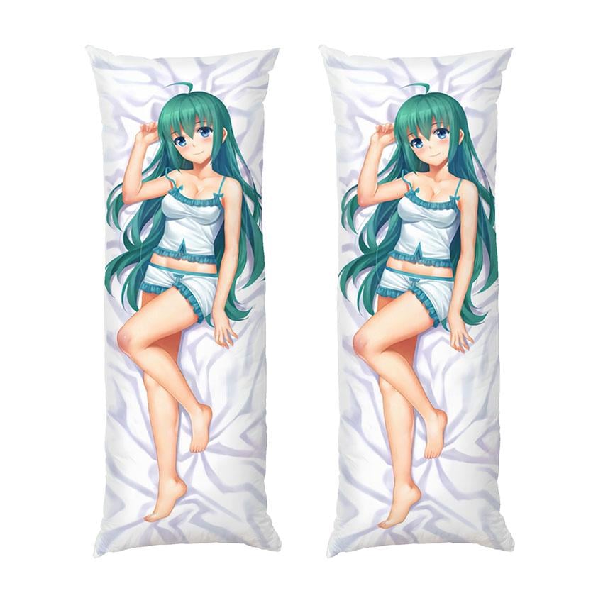Подушка дакимакура Anime Girl with long green hair габардин 70х30 см (112415)