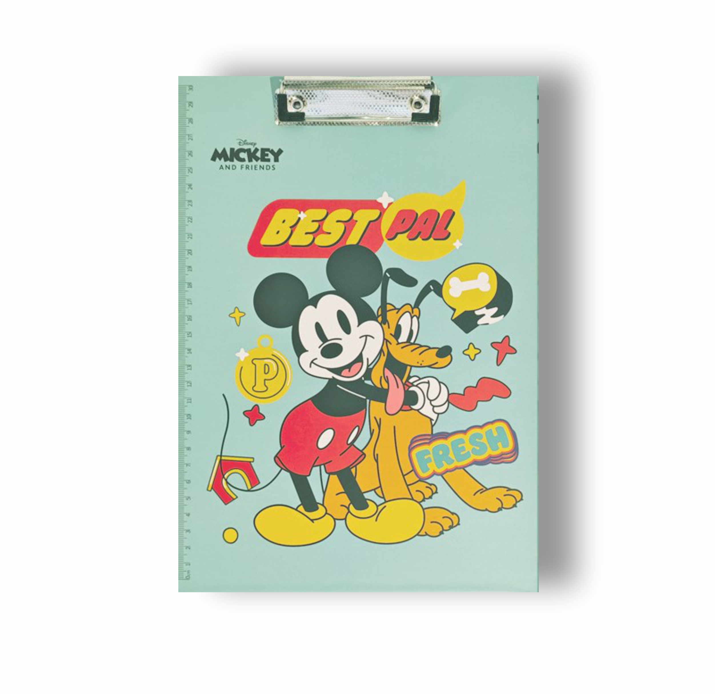 Кліпборд-планшет із зажимом та лінійкою 30 см А4 Mickey and Friends Disney Міккі Маус та Плуто пластик 31х22 см Бірюзовий (0544)