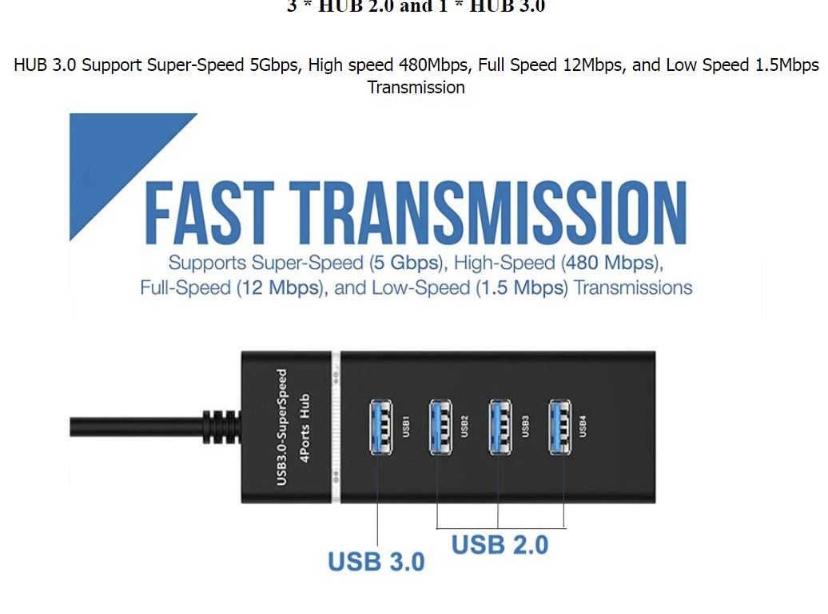 USB-хаб концентратор 3.0 на 4 порти 30 см Чорний (30150022ER) - фото 4