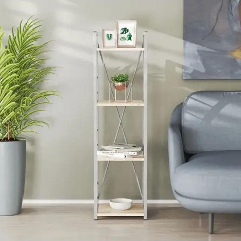 Этажерка Ferrum-decor Коннект 4/34 ДСП 16 мм 120x34x28 см Серый/Дуб Сан-Марино (FRD-104284) - фото 2