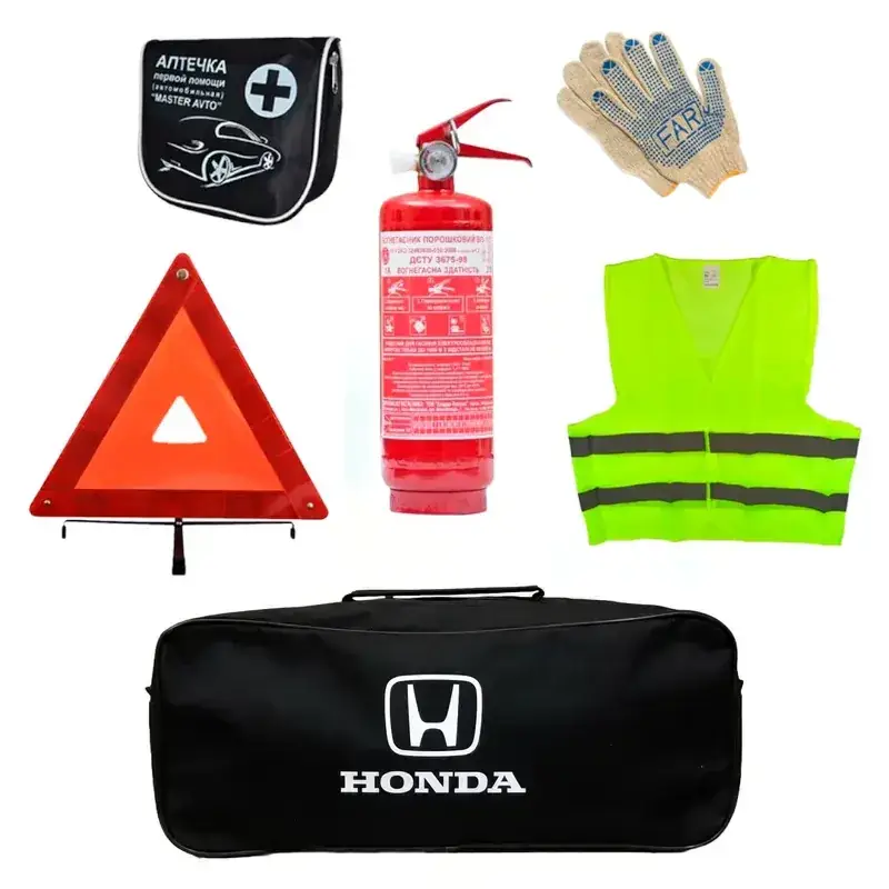 Набор автомобилиста AUTOMIX А25 Honda огнетушитель 1 кг/знак аварийной остановки/аптечка/жилет