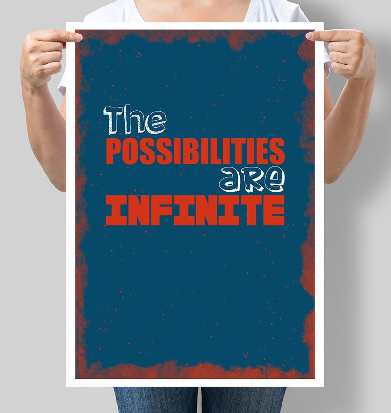 Постер мотивирующий The Possibilities are Infinite слоган Fujitsu 42х60 см (М150)