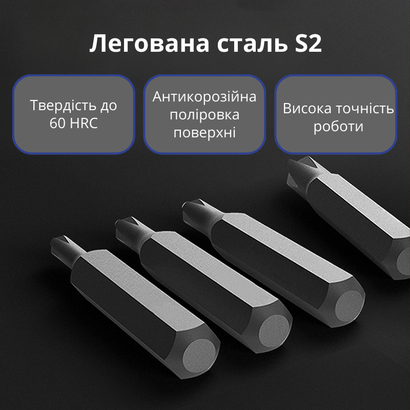 Викрутки магніті універсальні 25в1 для точних робіт з дрібними деталями/технікою/гаджетами Чорний (897416958) - фото 3