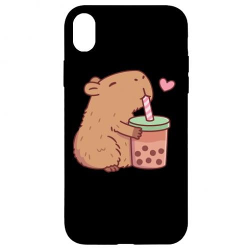 Чехол для iPhone XR Boba tea capybara