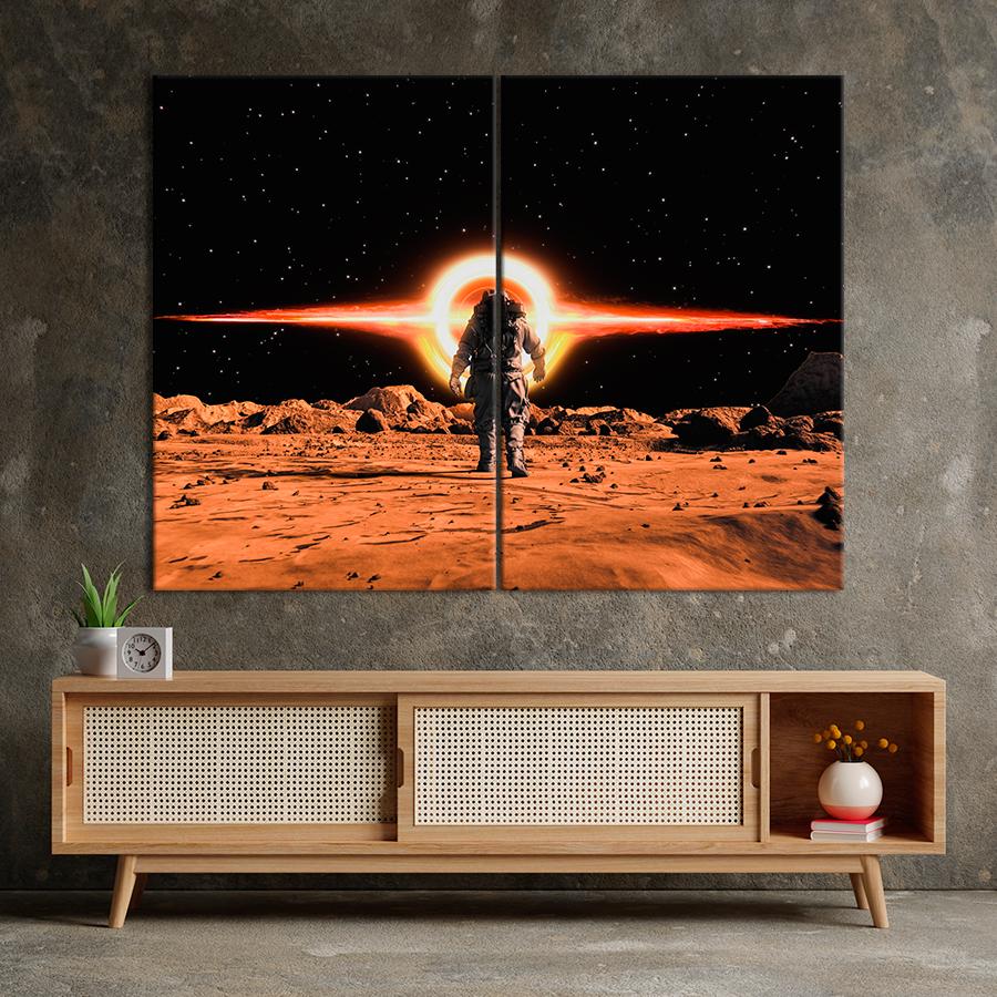 Картина космос Космонавт на красной планете 165x122 см (A1275-2)