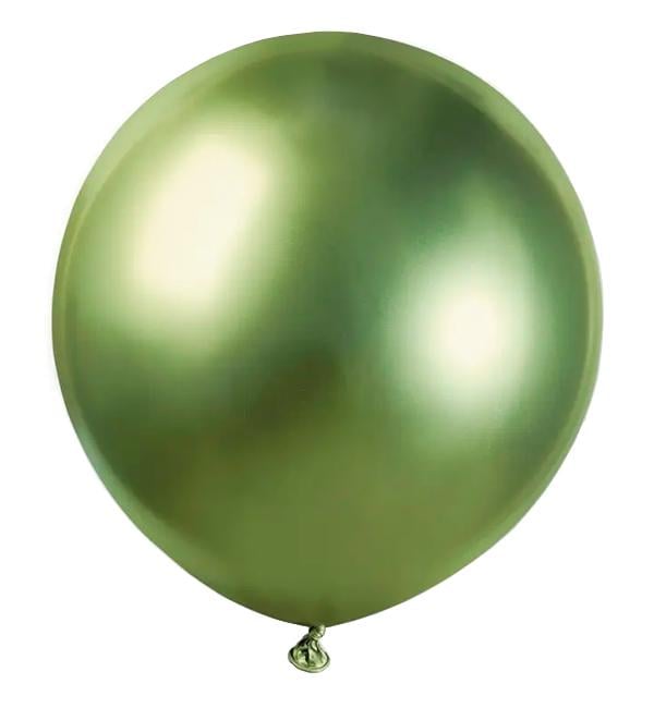 Повітряні кульки Bowl 48 см 1шт. натуральний латекс Ківі/Хром (1356112)
