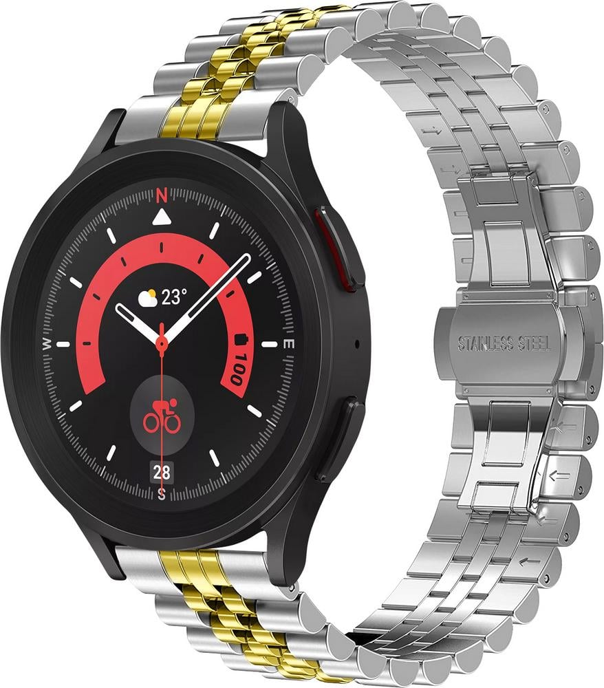 Браслет металевий Stech Line для Galaxy Watch 5 Pro Silver Gold (29647-67)
