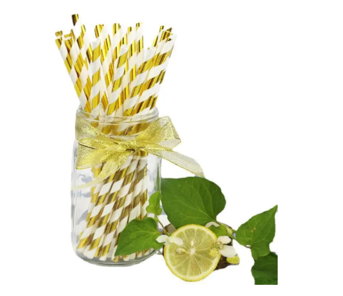 Трубочки коктейльные 25 шт. 20 см Золотисто-белый (2108/2) - фото 4