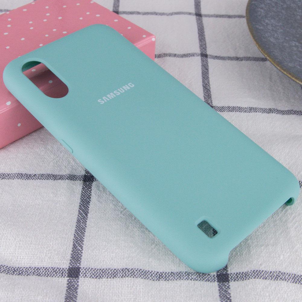 Чохол Silicone Cover (AA) для Samsung Galaxy A01 Бірюзовий / Light blue - фото 2