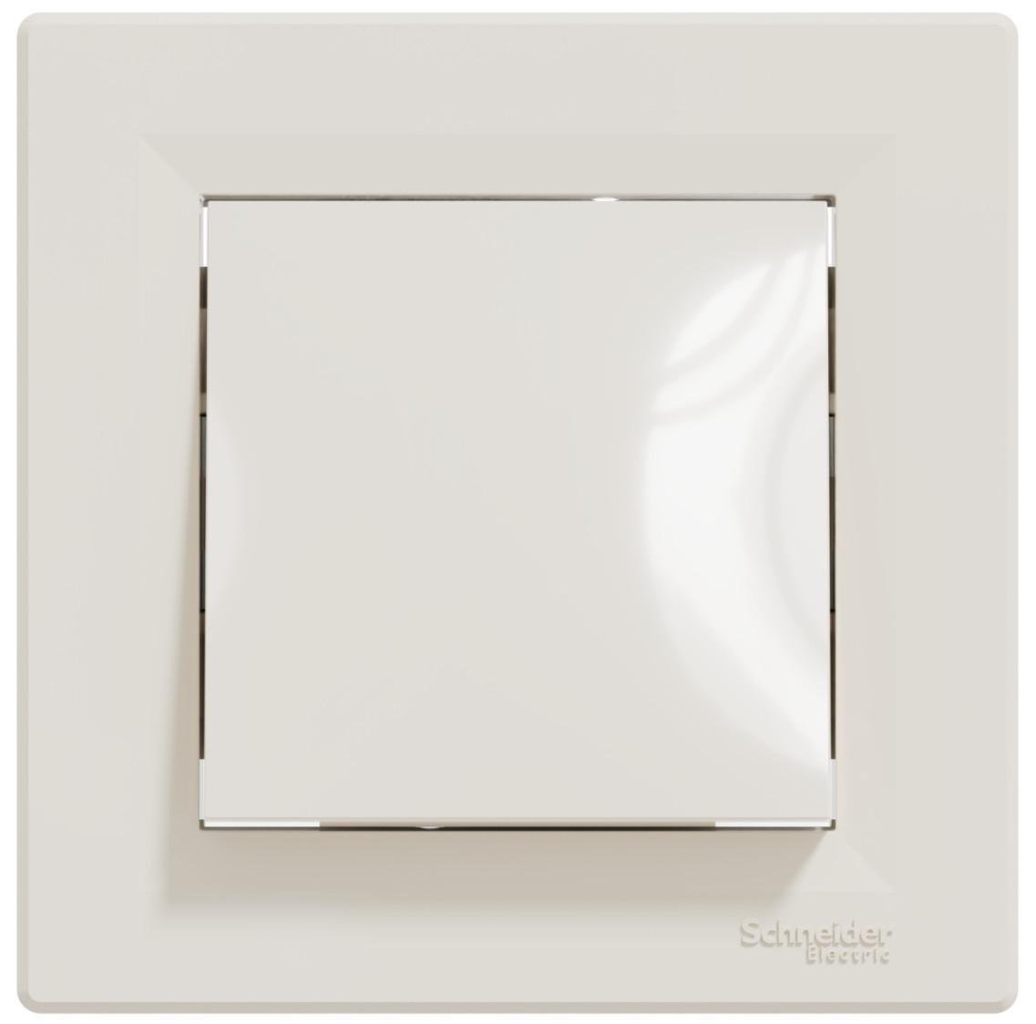 Выключатель проходной одноклавишный Schneider Electric Asfora с рамкой Кремовый (00000003069)