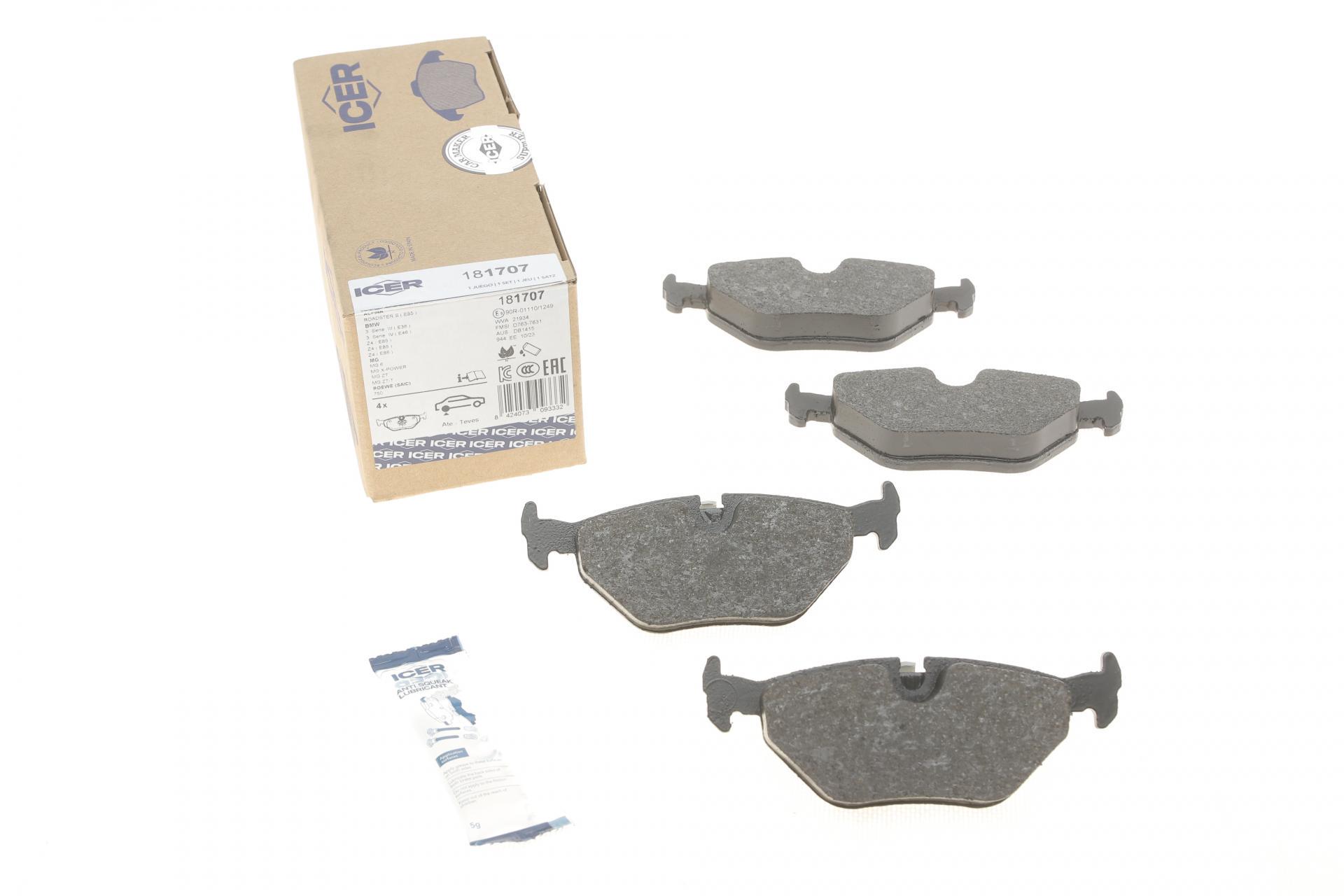 Колодки тормозные задние ICER BMW 3 E36/E46 90-06/Z4 E85 02-09/Rover 75 99-05/Saab 9-5 97-09 (181707)