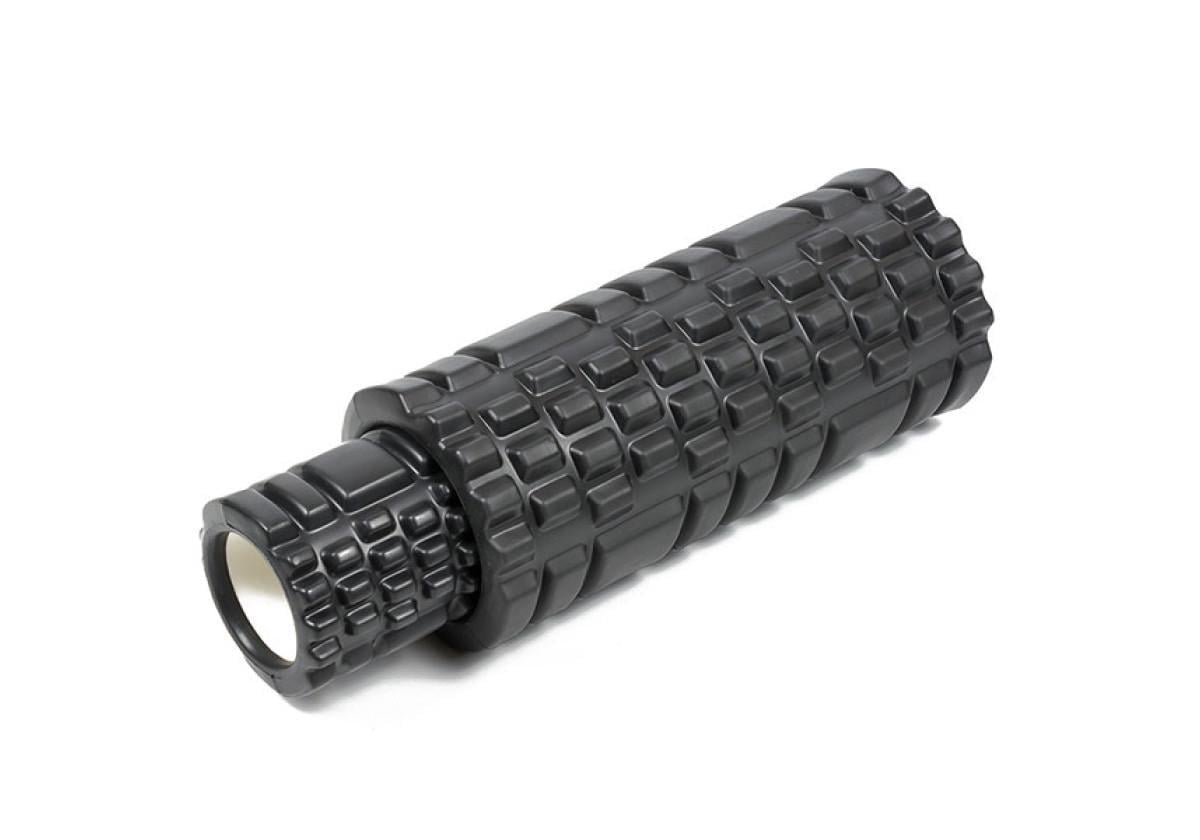 Массажный ролик EasyFit набор Grid Roller Double 33 см Черный (EF-7737s-4)