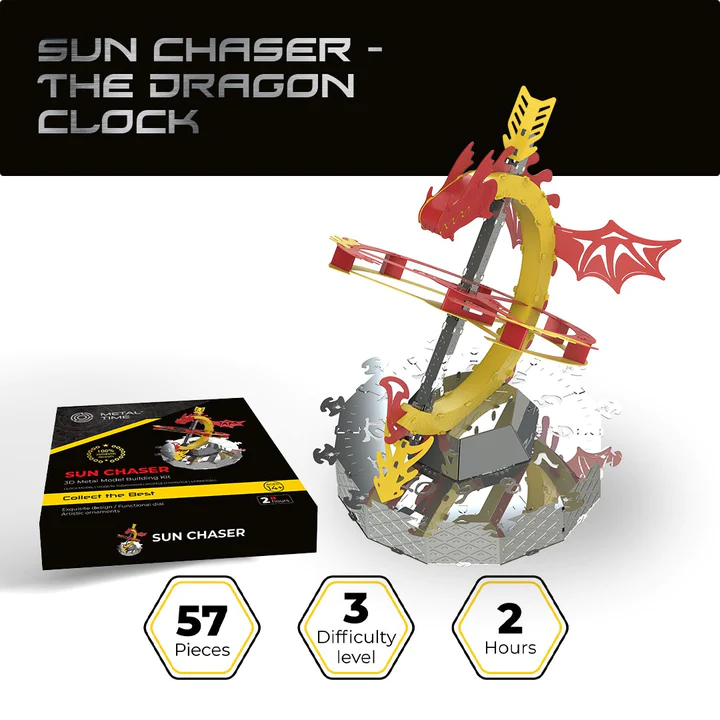 Конструктор METAL-TIME Sun Chaser Dragon Stand Clock MT025 модель колекційна (3032562) - фото 7
