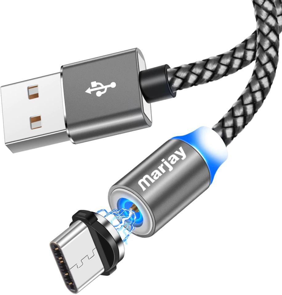 Кабель магнитный Marjay USB и магнитный переходник Type-C 2 м Gray (10637)