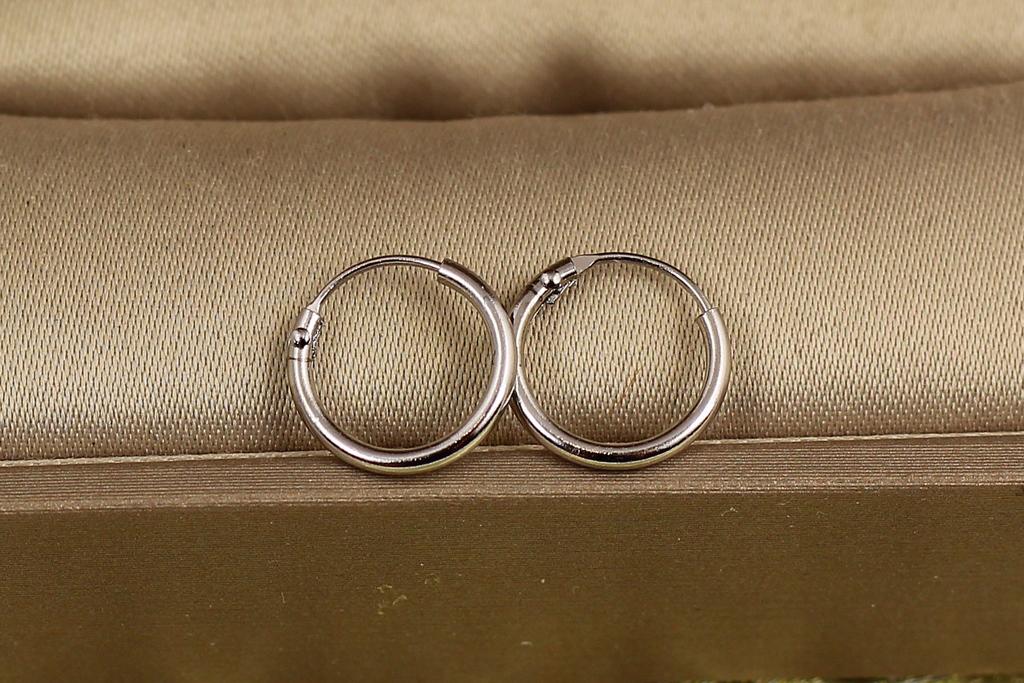 Серьги Xuping Jewelry тонкие колечки 1 см Серебристый (29669406)