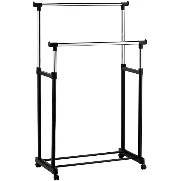 Стойка для вещей двойная на колесиках Double Pole (2479517659)