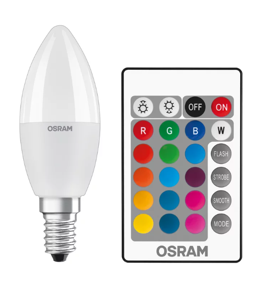Лампа світлодіодна Osram з пультом 5,5W 230 V 470 lm 2700K E14 (4058075430853)