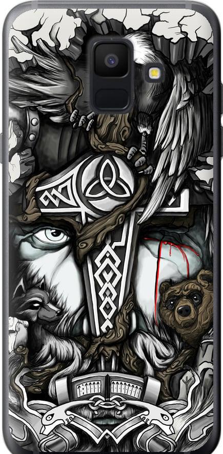 Чехол на Samsung Galaxy A6 2018 Тату Викинг (4098u-1480-42517)