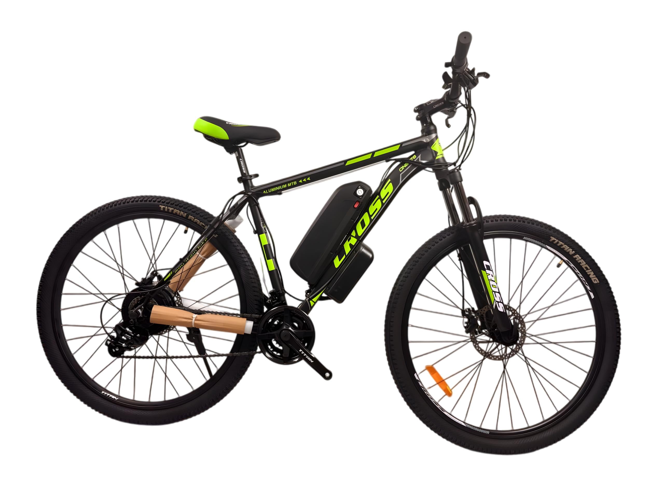 Электровелосипед Cross Hunter 29" 20"/FX-15R задний 500 W 48 V10 Ah с дисплеем Черно-Зеленый