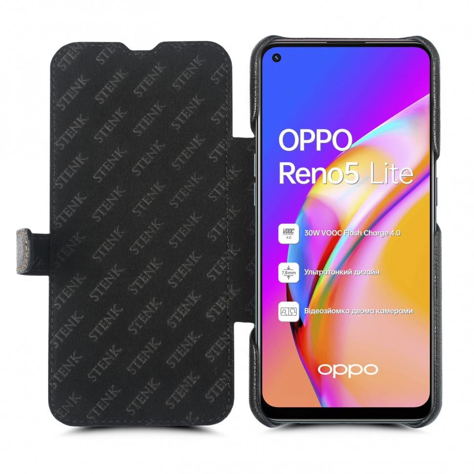Чехол книжка Stenk Premium для OPPO Reno5 Lite Черный (68729)