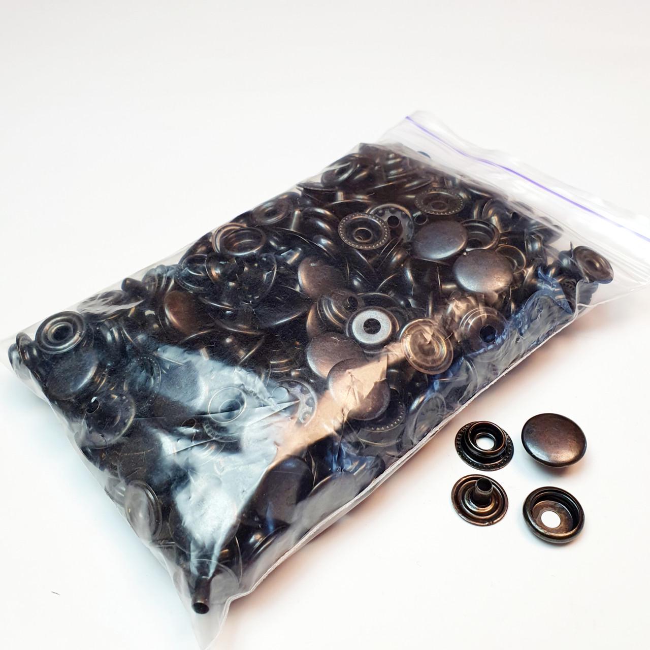 Кнопка металева кільцева STRONG Dash Каппа 15 мм 100 шт. Оксид