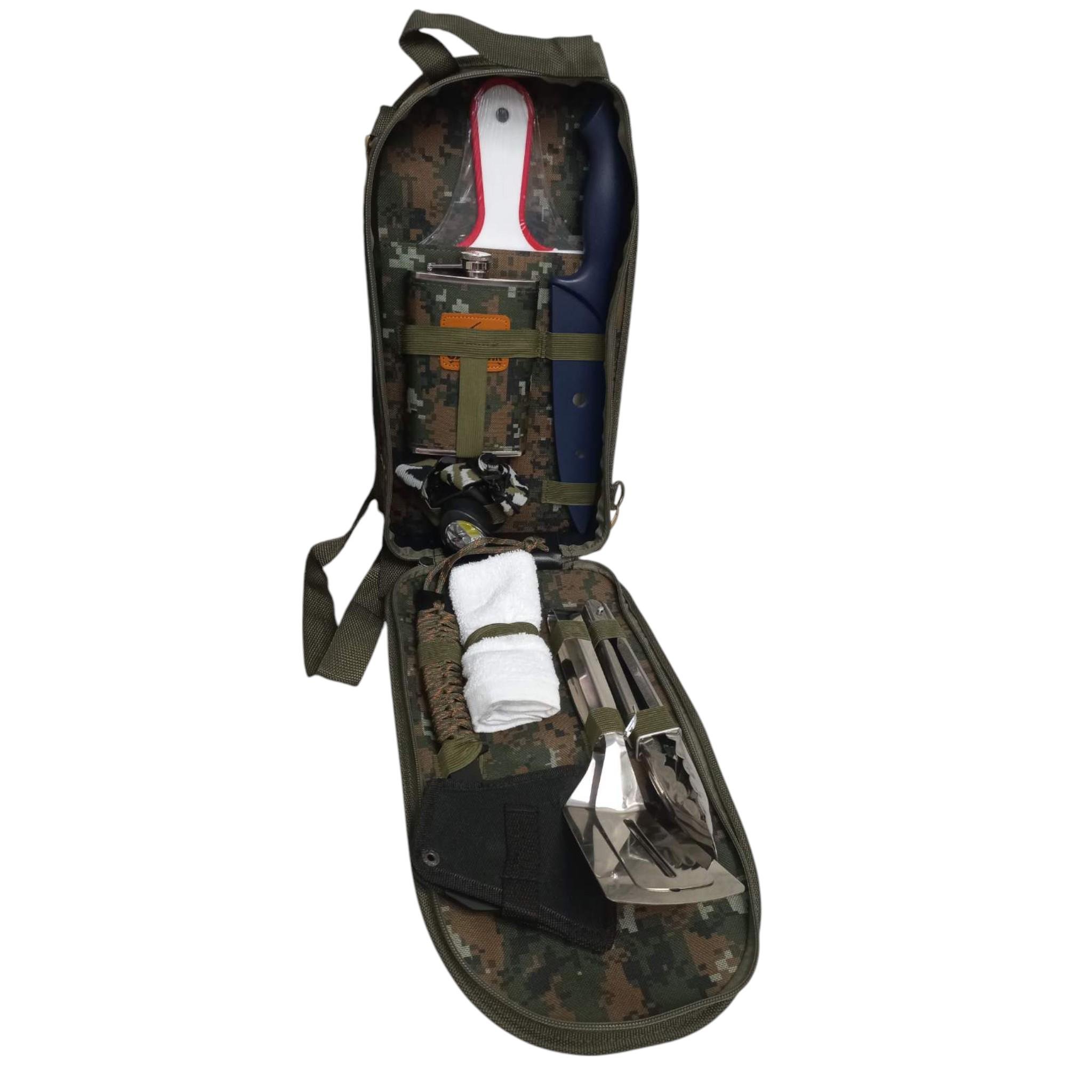 Набір туристичний Tourist Set A 9в1 з флягою 266 мл у камуфляжному кейсі (T_YB-A) Набір туристичний Tourist Set A 9в1 з флягою 266 мл у камуфляжному кейсі (T_YB-A)