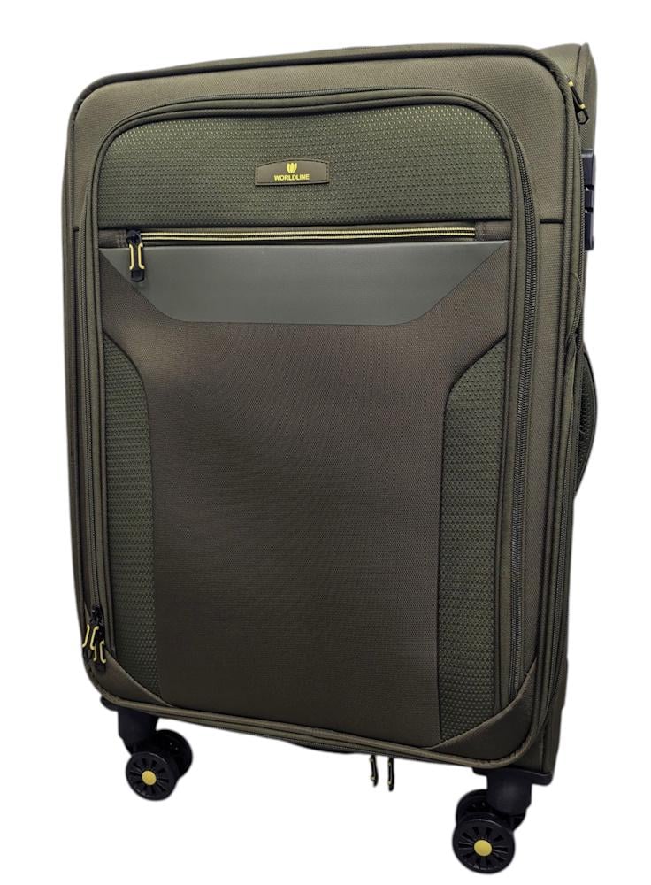 Чемодан средний AIRTEX Worldline 616 жаккард-полиэстер M Темно-зеленый
