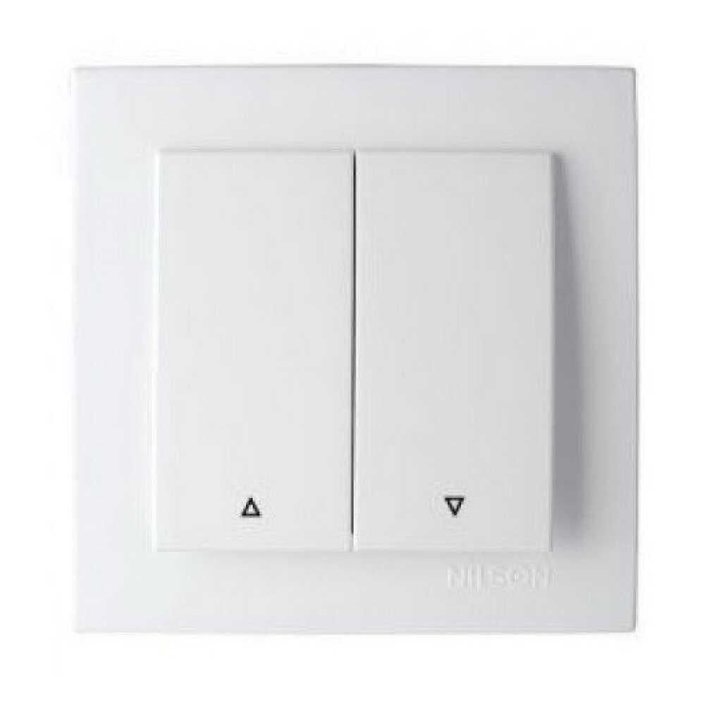 Вимикач двоклавішний Nilson Touran жалюзі Білий (24111011)