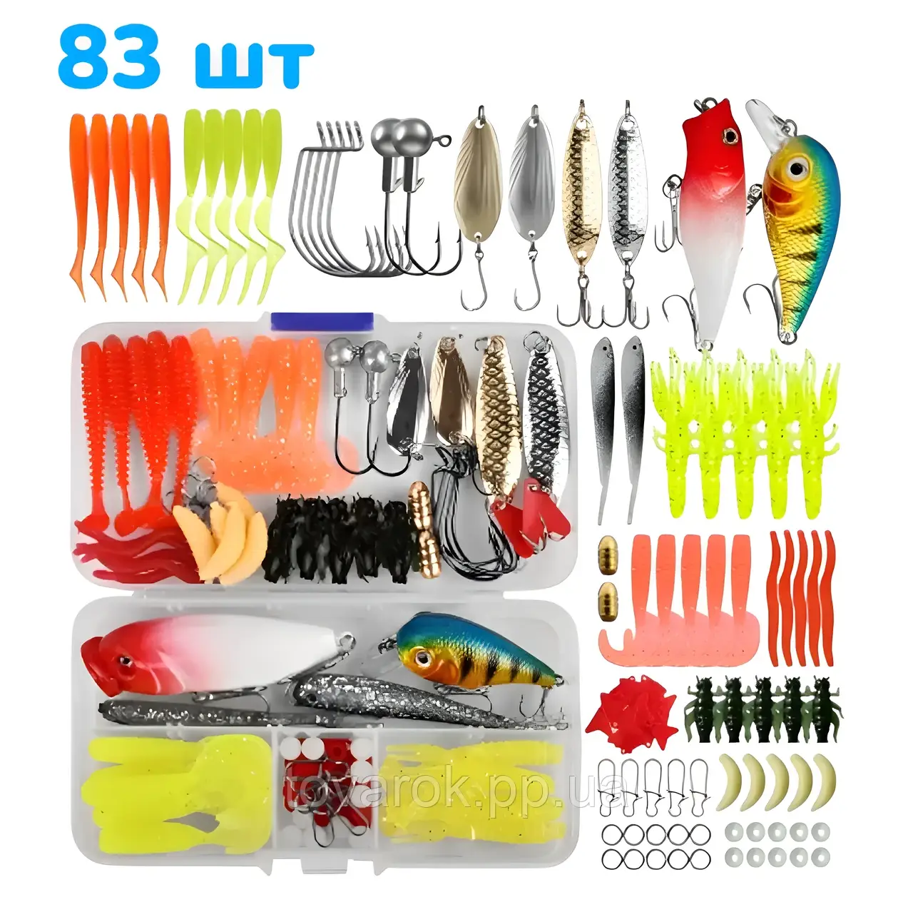 Набор рыболовных снастей в коробке 84 шт. (27919226) - фото 2 Набор рыболовных снастей в коробке 84 шт. (27919226) - фото 2