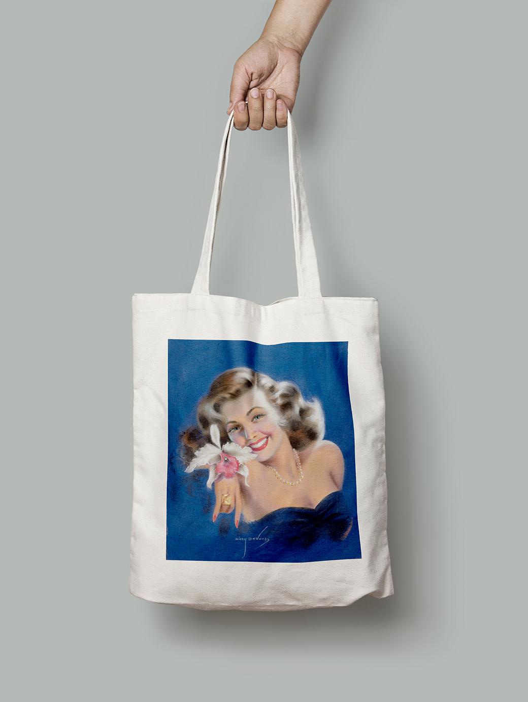 Эко-сумка Портрет с лилией шопер (pin_up010001_Bag)